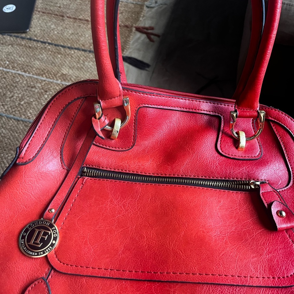 London Fog Red Leather Women's Bag